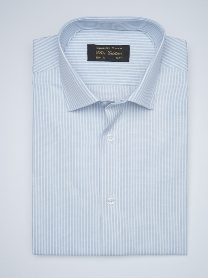 Light Blue Striped, Elite Edition, French Collar Men’s Formal Shirt (FS-1715)