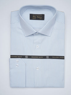 Light Blue Striped, Elite Edition, French Collar Men’s Formal Shirt (FS-1715)