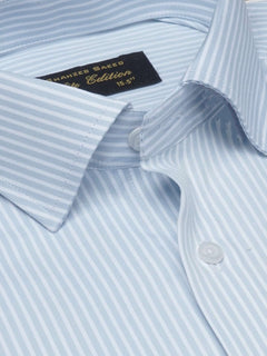 Light Blue Striped, Elite Edition, French Collar Men’s Formal Shirt (FS-1715)
