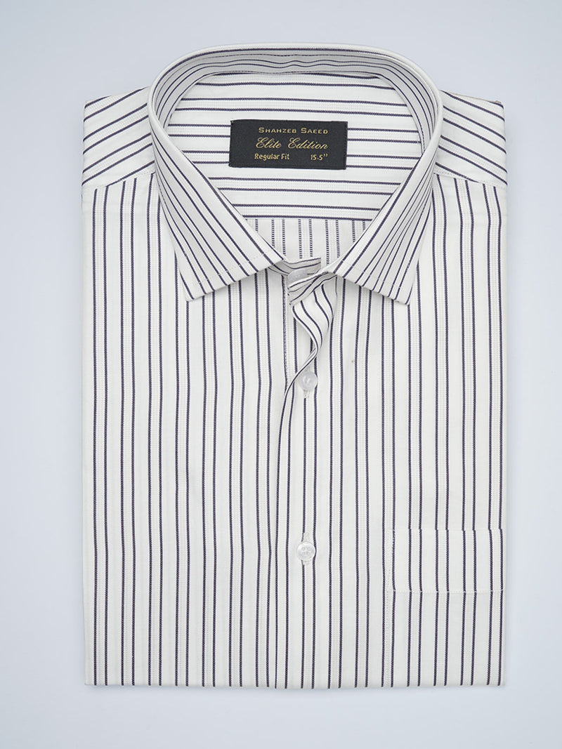 Navy Blue Striped, Elite Edition, French Collar Men’s Formal Shirt (FS-1717)