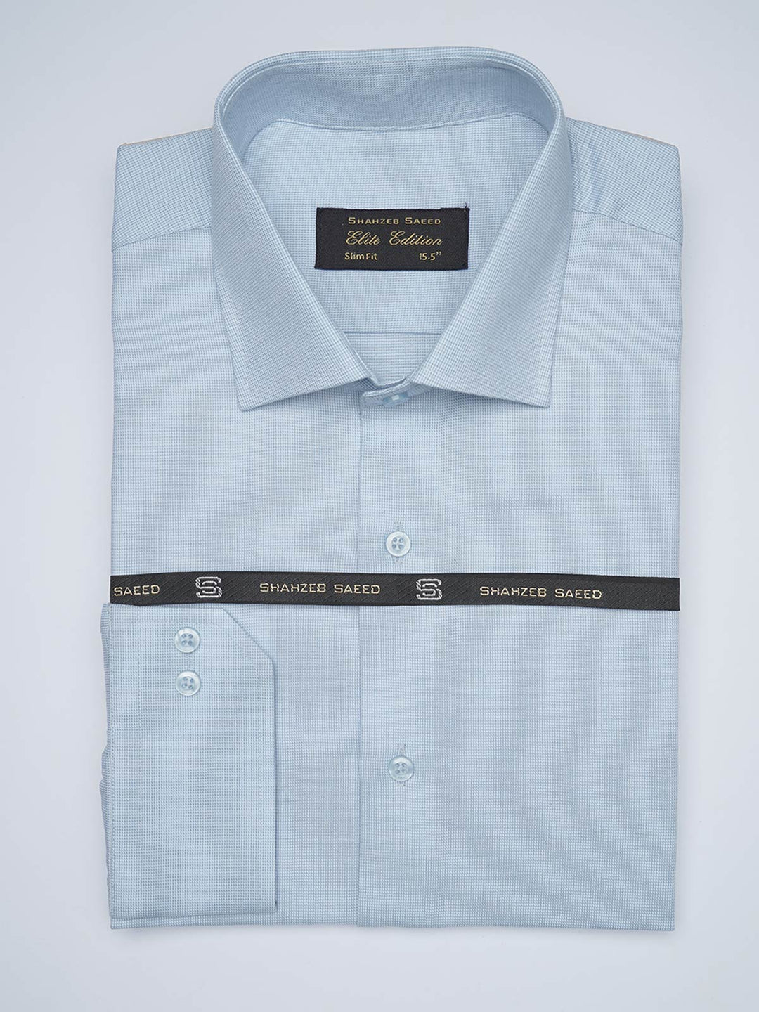 Light Blue Self, Elite Edition, French Collar Men’s Formal Shirt (FS-1721)