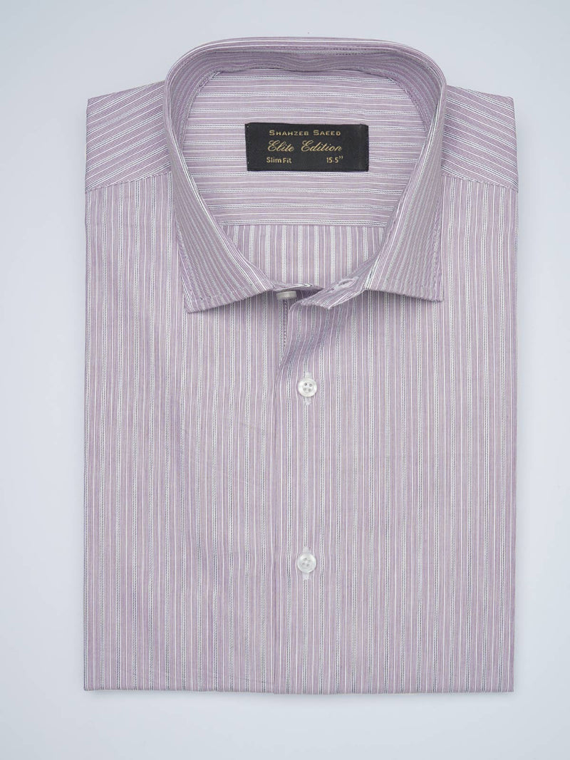 Light Purple Striped, Elite Edition, French Collar Men’s Formal Shirt (FS-1722)