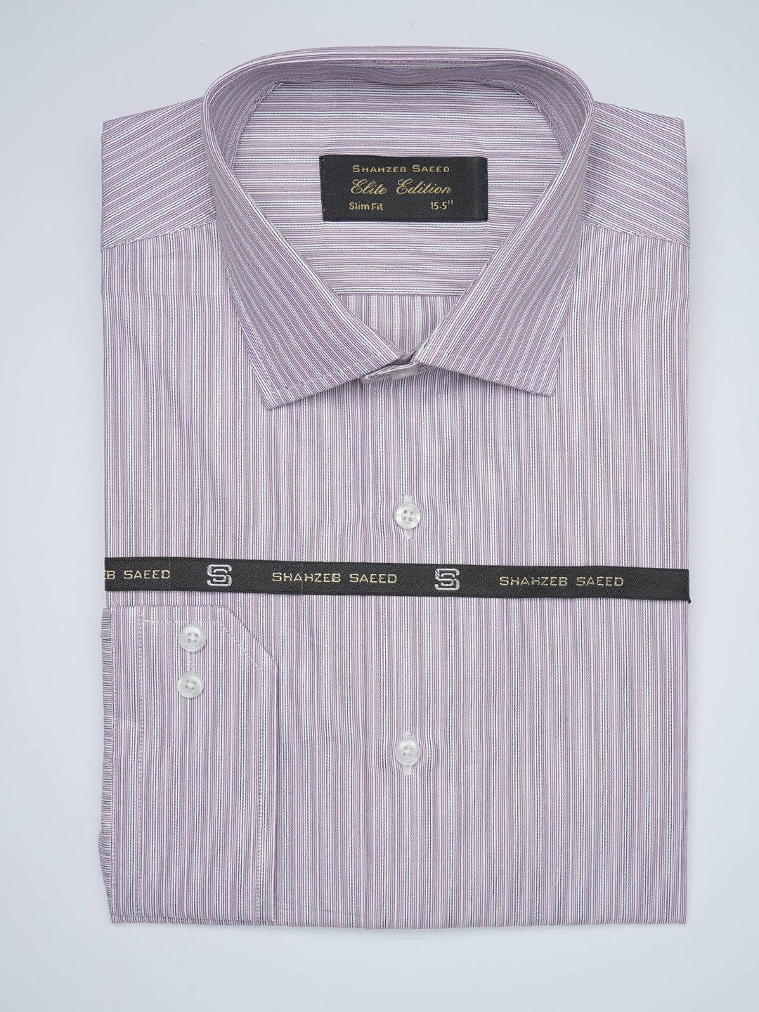 Light Purple Striped, Elite Edition, French Collar Men’s Formal Shirt (FS-1722)