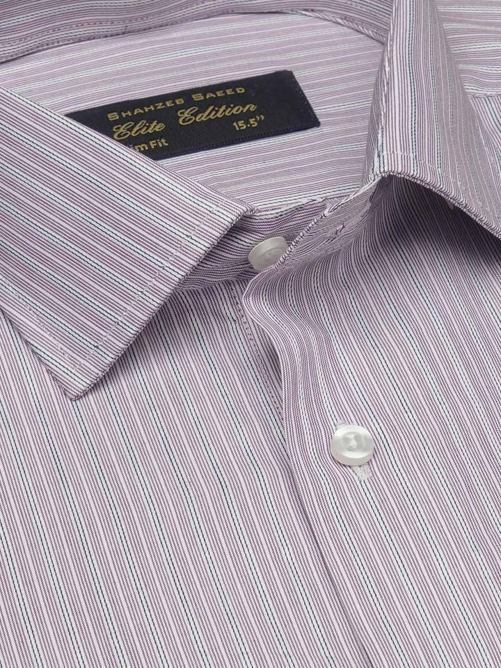 Light Purple Striped, Elite Edition, French Collar Men’s Formal Shirt (FS-1722)