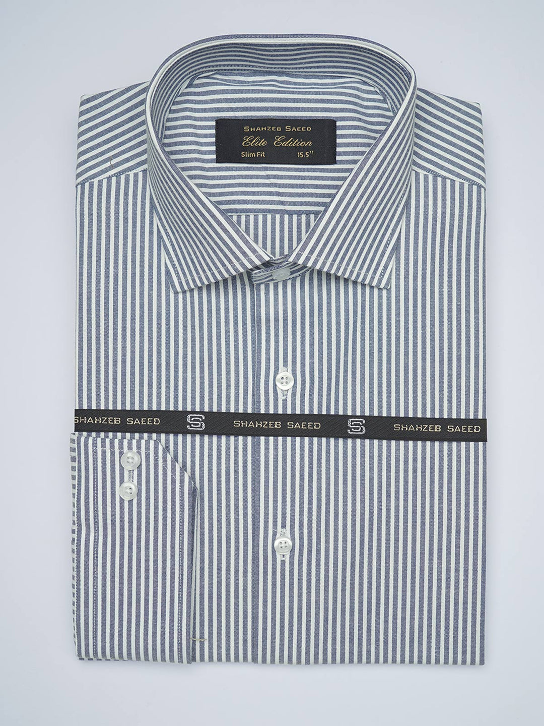 Dark Blue Striped, Elite Edition, French Collar Men’s Formal Shirt (FS-1723)