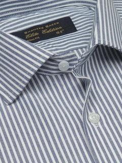 Dark Blue Striped, Elite Edition, French Collar Men’s Formal Shirt (FS-1723)