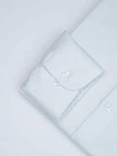 Light Blue Self Striped, Elite Edition, Cutaway Collar Men’s Formal Shirt (FS-1734)