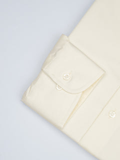 Cream Plain, Elite Edition, Cutaway Collar Men’s Formal Shirt (FS-1735)