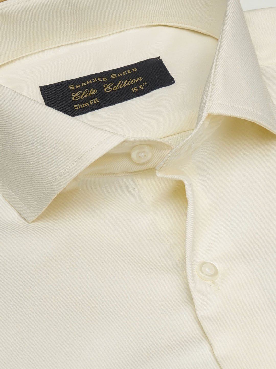 Cream Plain, Elite Edition, Cutaway Collar Men’s Formal Shirt (FS-1735)