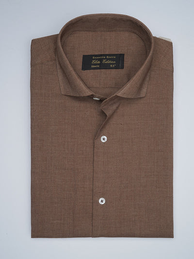 Dark Brown Self, Elite Edition, Cutaway Collar Men’s Formal Shirt (FS-1738)
