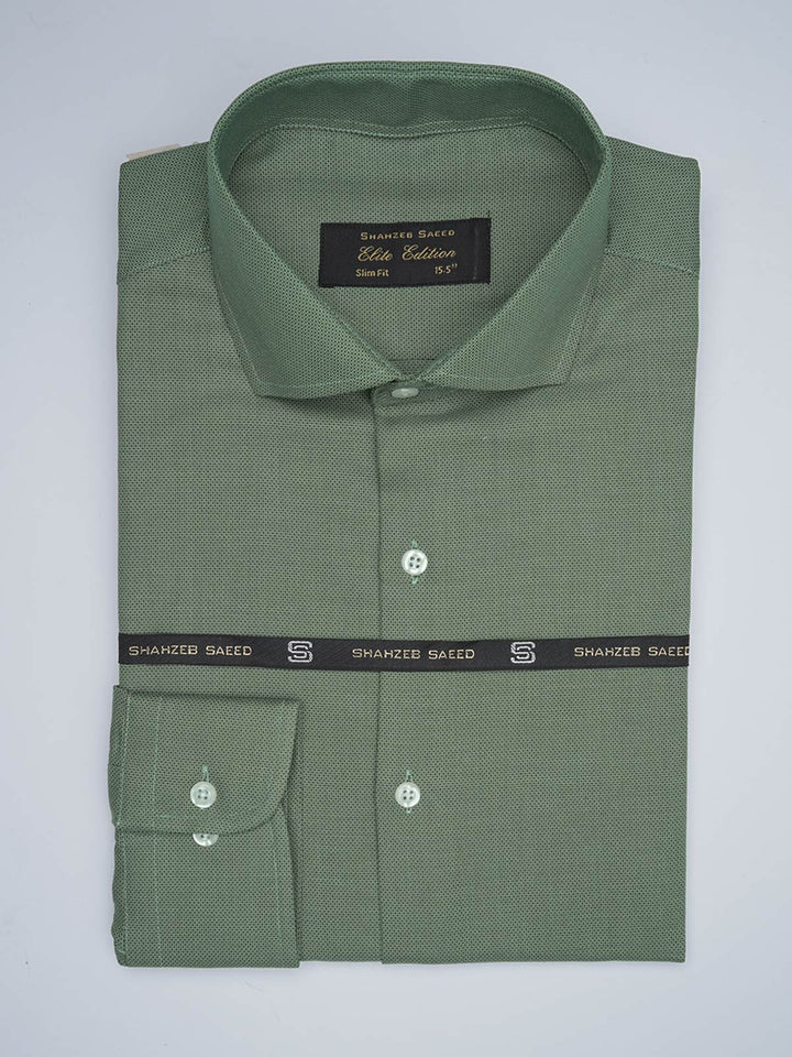 Light Green Self, Elite Edition, Cutaway Collar Men’s Formal Shirt (FS-1741)