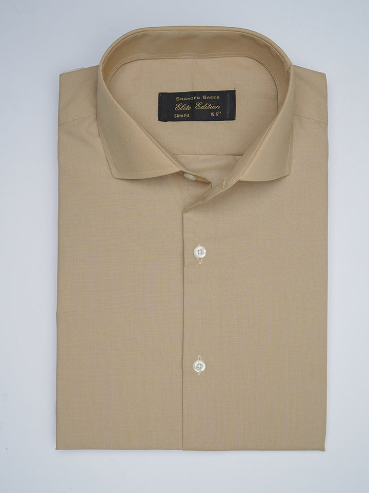 Khaki Self, Elite Edition, Cutaway Collar Men’s Formal Shirt (FS-1747)