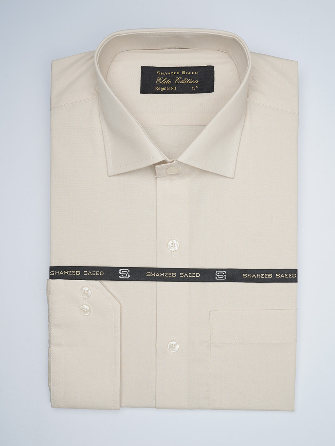 Light Fawn Plain, Elite Edition, Cutaway Collar Men’s Formal Shirt (FS-1753)