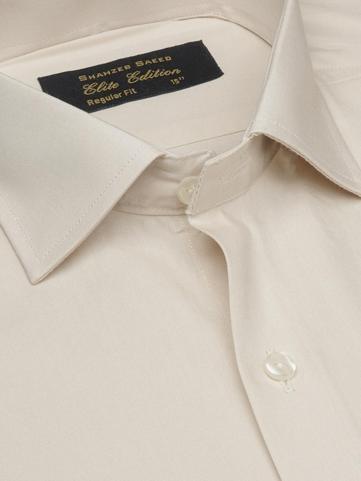 Light Fawn Plain, Elite Edition, Cutaway Collar Men’s Formal Shirt (FS-1753)