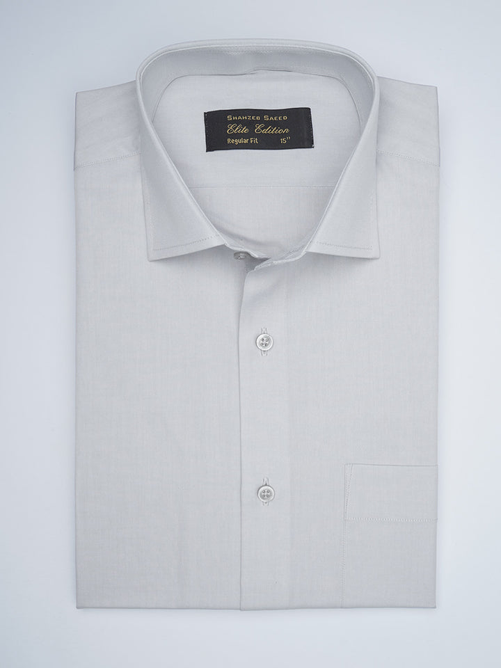 Light Grey Plain, Elite Edition, Cutaway Collar Men’s Formal Shirt (FS-1755)