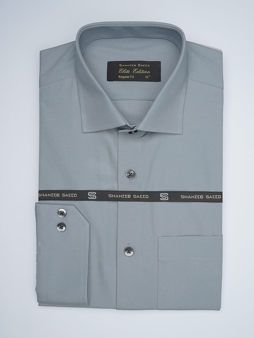 Blueish Grey Plain, Elite Edition, Cutaway Collar Men’s Formal Shirt (FS-1756)