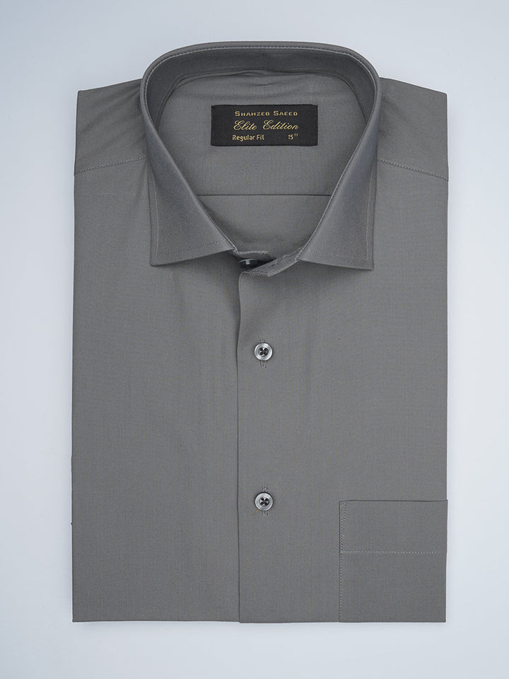 Grey Plain, Elite Edition, Cutaway Collar Men’s Formal Shirt (FS-1757)