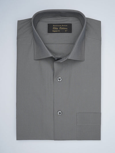 Grey Plain, Elite Edition, Cutaway Collar Men’s Formal Shirt (FS-1757)