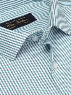 Blue & White Self Striped, Elite Edition, Spread Collar Men’s Formal Shirt (FS-1766)