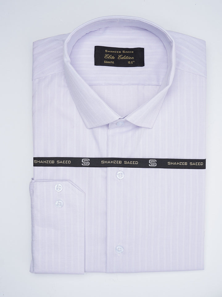 Light Purple Self Striped, Elite Edition, Spread Collar Men’s Formal Shirt (FS-1771)