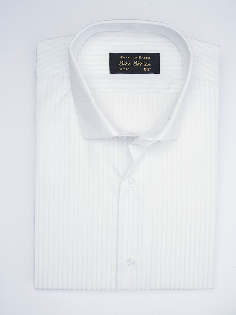 Light Blue & White Striped, Elite Edition, Spread Collar Men’s Formal Shirt (FS-1774)