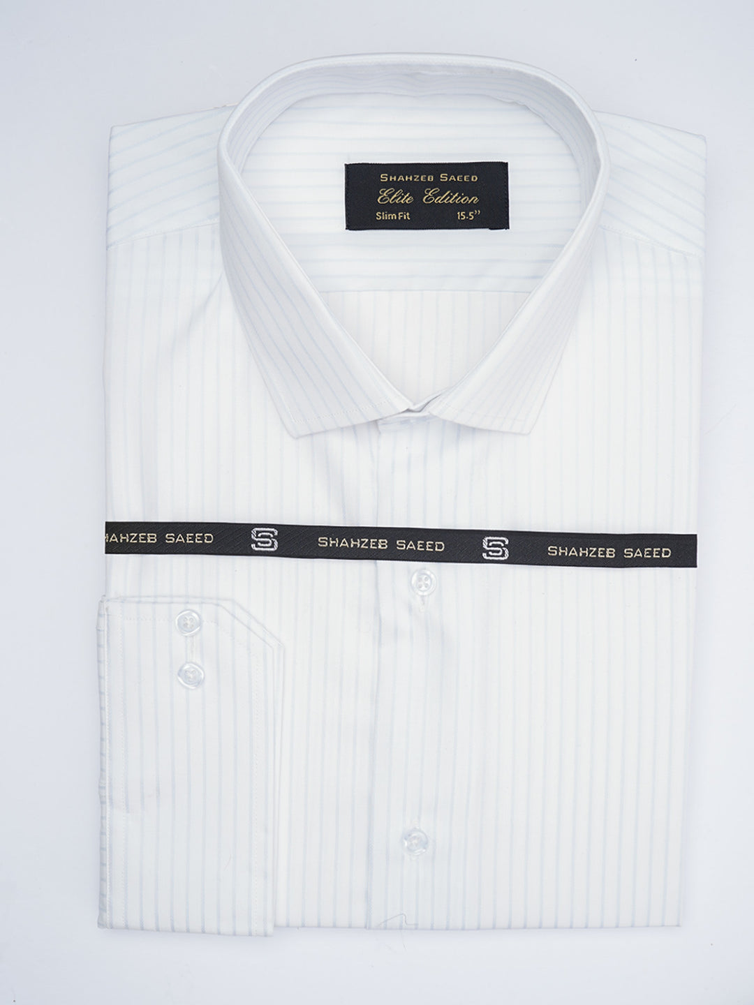 Light Blue & White Striped, Elite Edition, Spread Collar Men’s Formal Shirt (FS-1774)