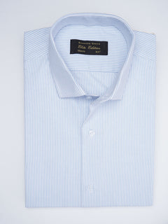 Light Blue Self Striped, Elite Edition, Spread Collar Men’s Formal Shirt (FS-1777)
