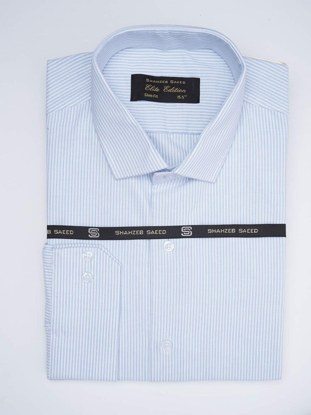 Light Blue Self Striped, Elite Edition, Spread Collar Men’s Formal Shirt (FS-1777)