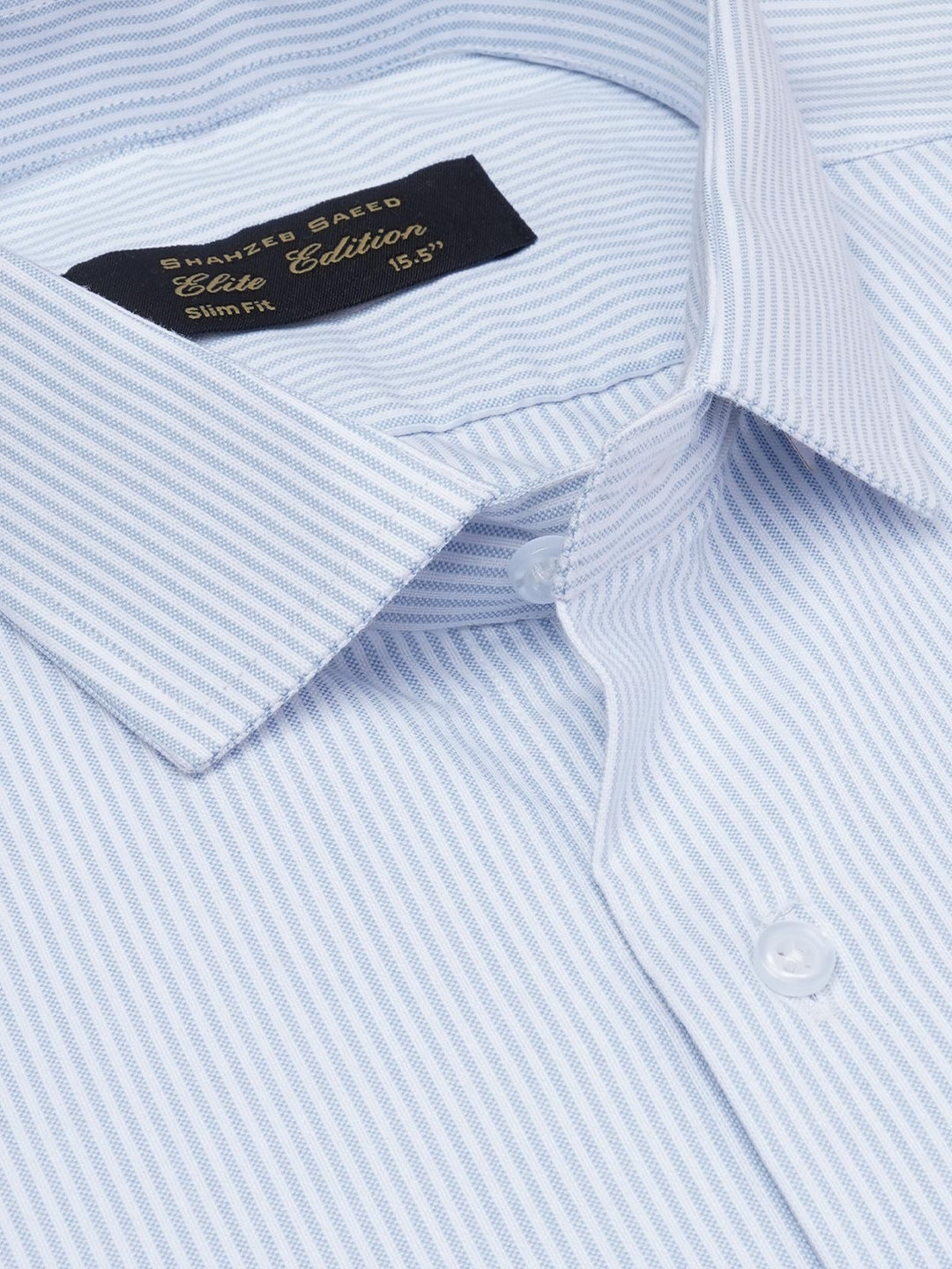 Light Blue Self Striped, Elite Edition, Spread Collar Men’s Formal Shirt (FS-1777)