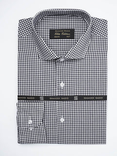 Black & White Micro Checkered, Elite Edition, Cutaway Collar Men’s Formal Shirt  (FS-1790)