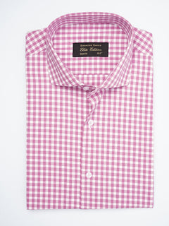 Pink & White Checkered, Elite Edition, Cutaway Collar Men’s Formal Shirt  (FS-1793)