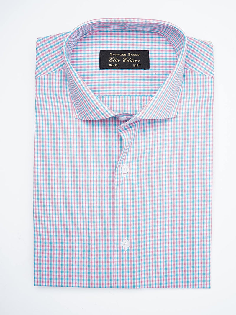 Multi Color Micro Checkered, Elite Edition, Cutaway Collar Men’s Formal Shirt  (FS-1794)