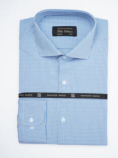 Blue Self Micro Checkered, Elite Edition, Cutaway Collar Men’s Formal Shirt  (FS-1797)