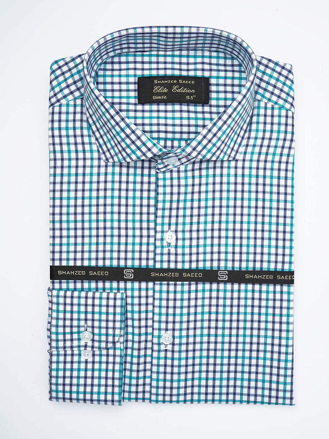 Blue Self Micro Checkered, Elite Edition, Cutaway Collar Men’s Formal Shirt  (FS-1798)