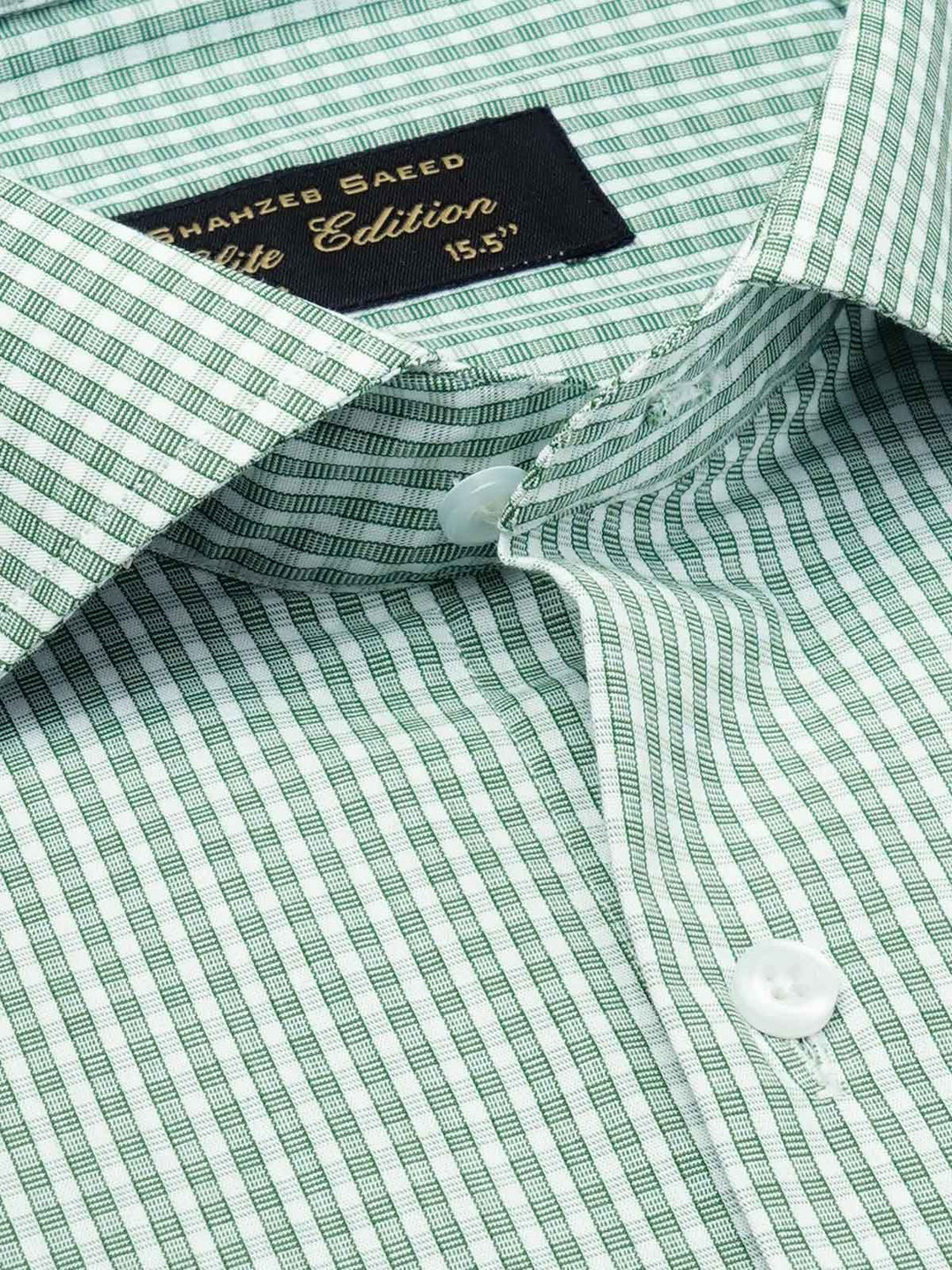 Light Green Self Micro Checkered, Elite Edition, Cutaway Collar Men’s Formal Shirt  (FS-1799)