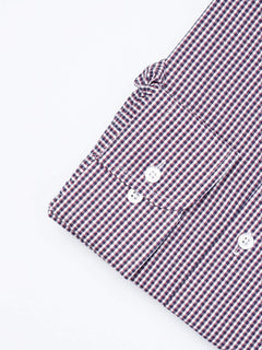 Navy & Red Self Micro Checkered, Elite Edition, Cutaway Collar Men’s Formal Shirt  (FS-1800)