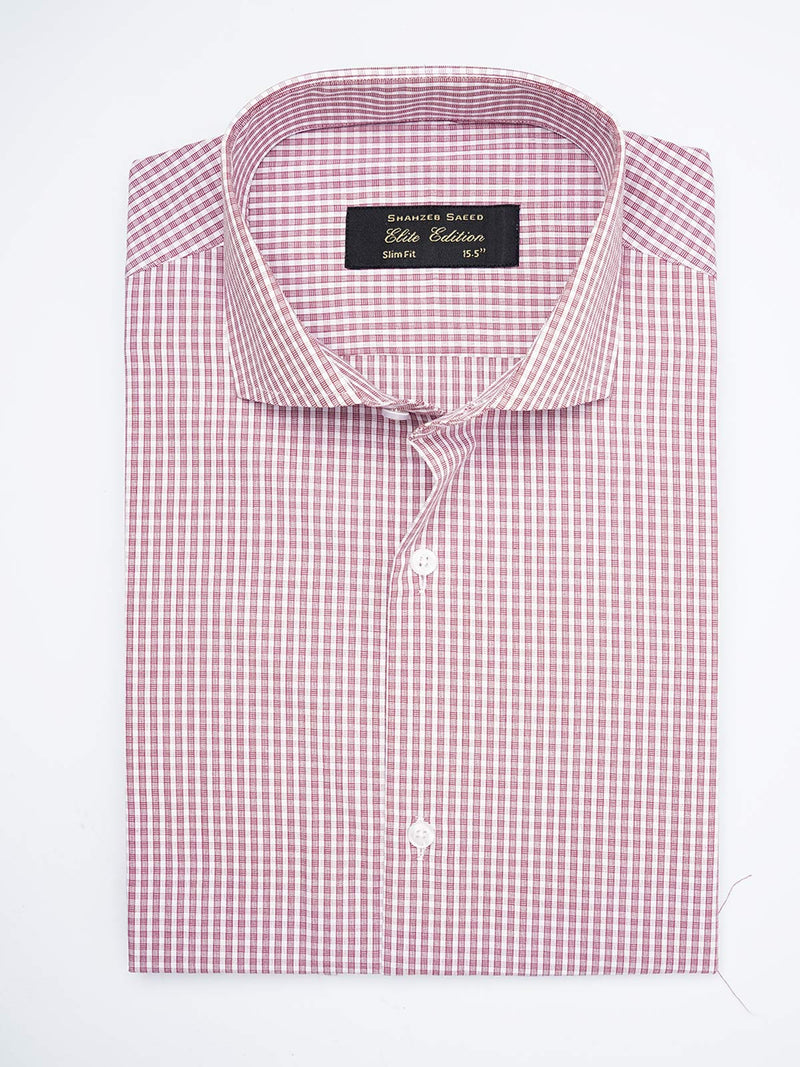 Maroon Self Micro Checkered, Elite Edition, Cutaway Collar Men’s Formal Shirt  (FS-1801)