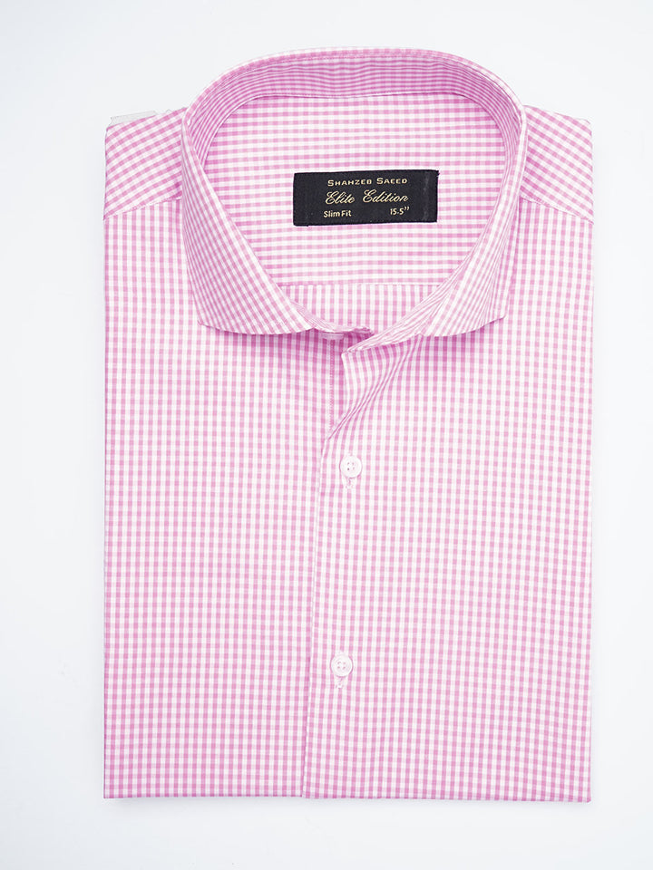 Pink & White Micro Checkered, Elite Edition, Cutaway Collar Men’s Formal Shirt  (FS-1803)