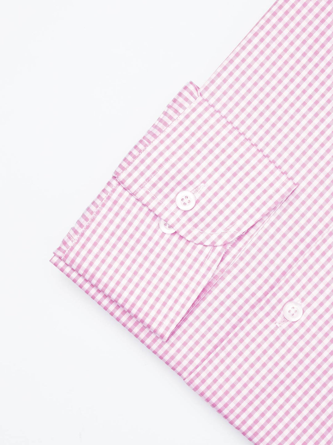 Pink & White Micro Checkered, Elite Edition, Cutaway Collar Men’s Formal Shirt  (FS-1803)