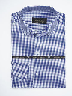 Blue & White Self Micro Checkered, Elite Edition, Cutaway Collar Men’s Formal Shirt  (FS-1804)
