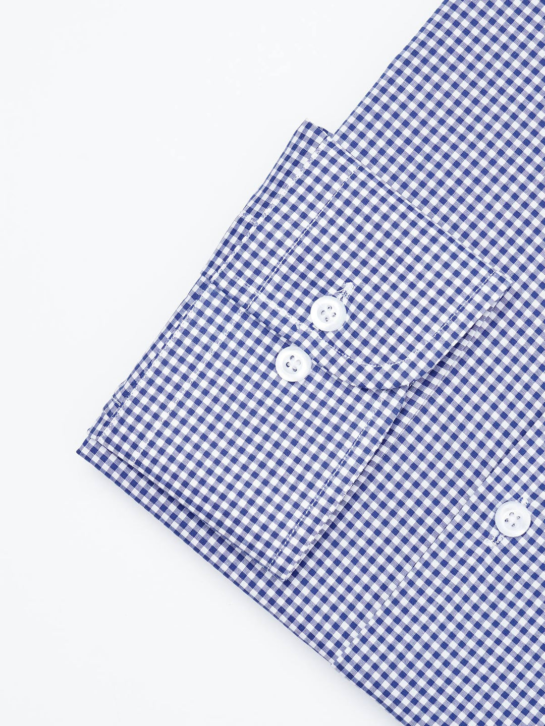 Blue & White Micro Checkered, Elite Edition, Cutaway Collar Men’s Formal Shirt  (FS-1806)