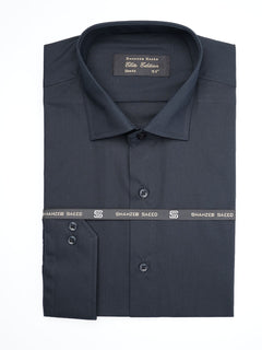 Navy Blue Plain, Elite Edition, Cutaway Collar Men’s Formal Shirt (FS-1810)