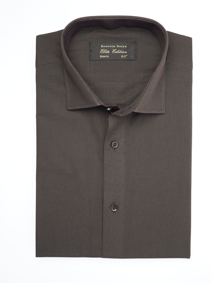 Dark Brown Plain, Elite Edition, Cutaway Collar Men’s Formal Shirt (FS-1811)