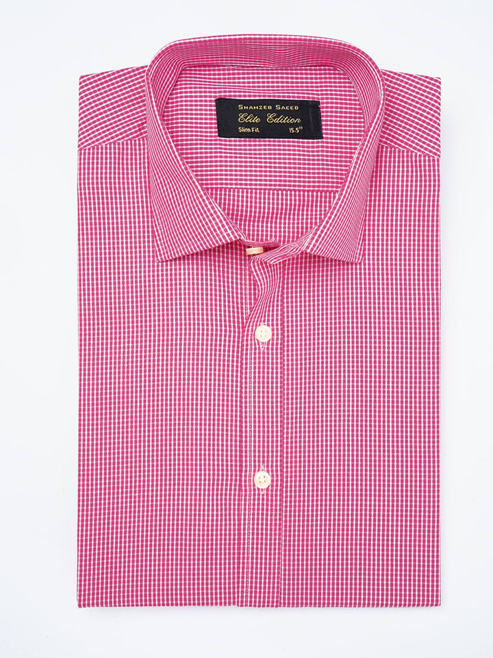 Dark Pink Micro Checkered, Elite Edition, French Collar Men’s Formal Shirt  (FS-1813)