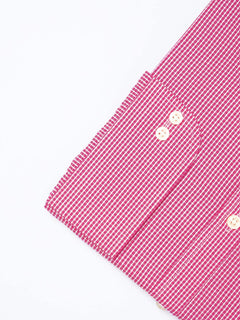 Dark Pink Micro Checkered, Elite Edition, French Collar Men’s Formal Shirt  (FS-1813)