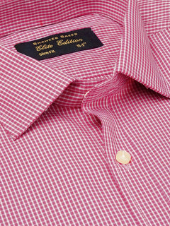 Dark Pink Micro Checkered, Elite Edition, French Collar Men’s Formal Shirt  (FS-1813)