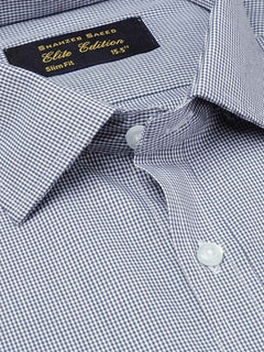 Navy Blue Micro Checkered, Elite Edition, French Collar Men’s Formal Shirt  (FS-1815)
