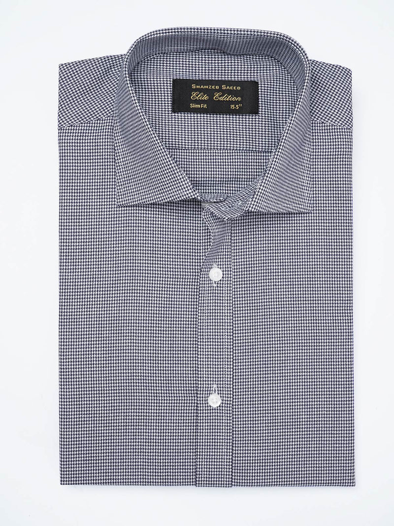 Navy Blue Self, Elite Edition, French Collar Men’s Formal Shirt (FS-1817)