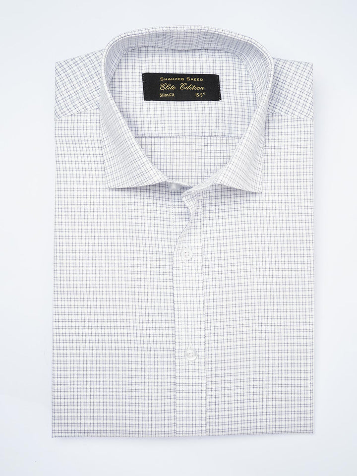 Light Blue Self Micro Checkered, Elite Edition, French Collar Men’s Formal Shirt  (FS-1818)