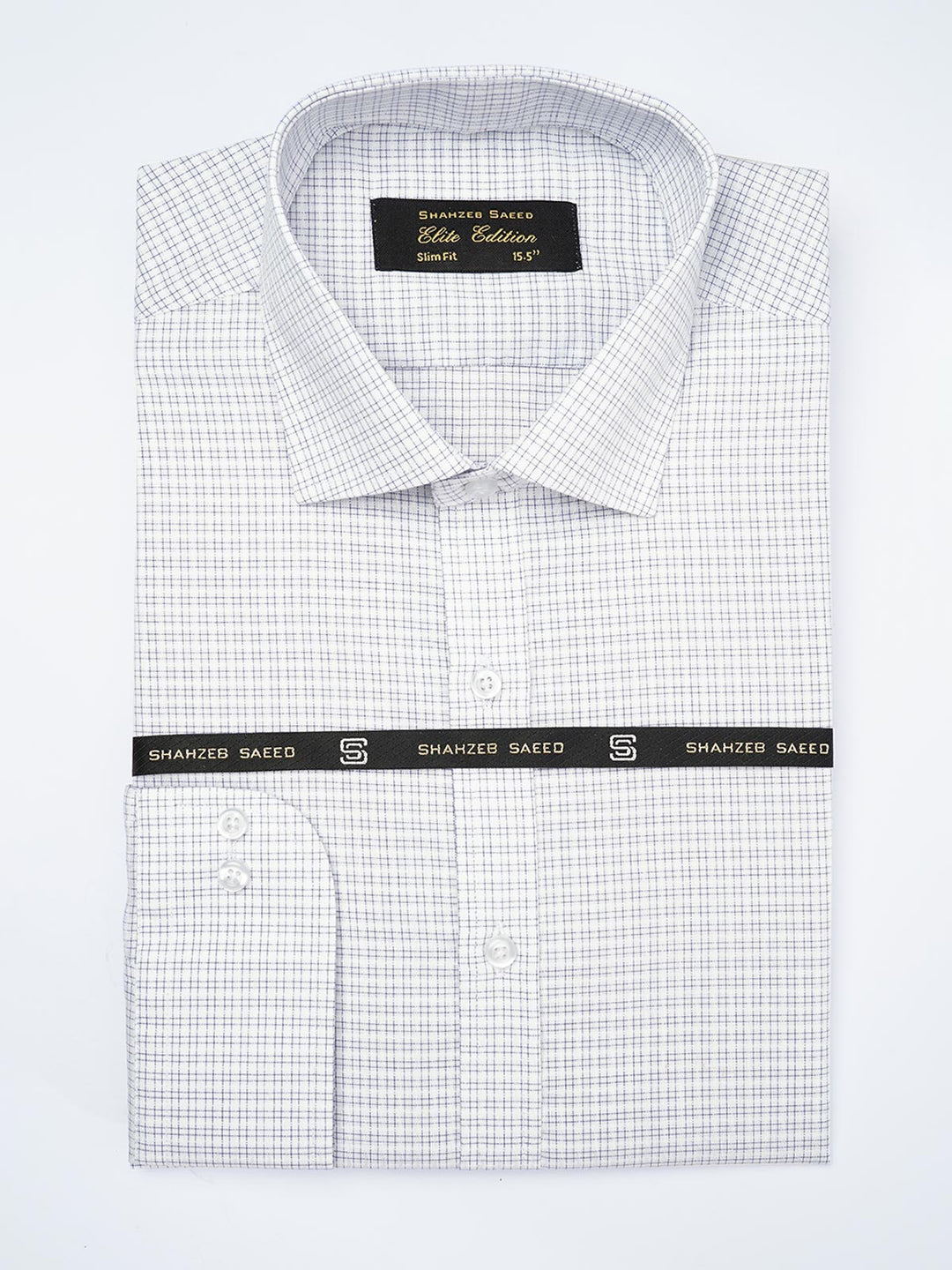 Light Blue Self Micro Checkered, Elite Edition, French Collar Men’s Formal Shirt  (FS-1818)